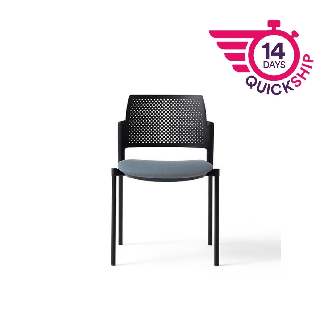 KS2 Kyos No Arms 4 Legs Plastic Back and Upholstered Seat