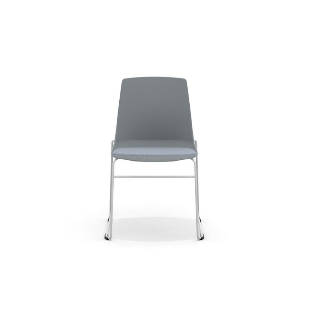 ARL21 Side Chair Skid Frame, Upholstered Seat Pad