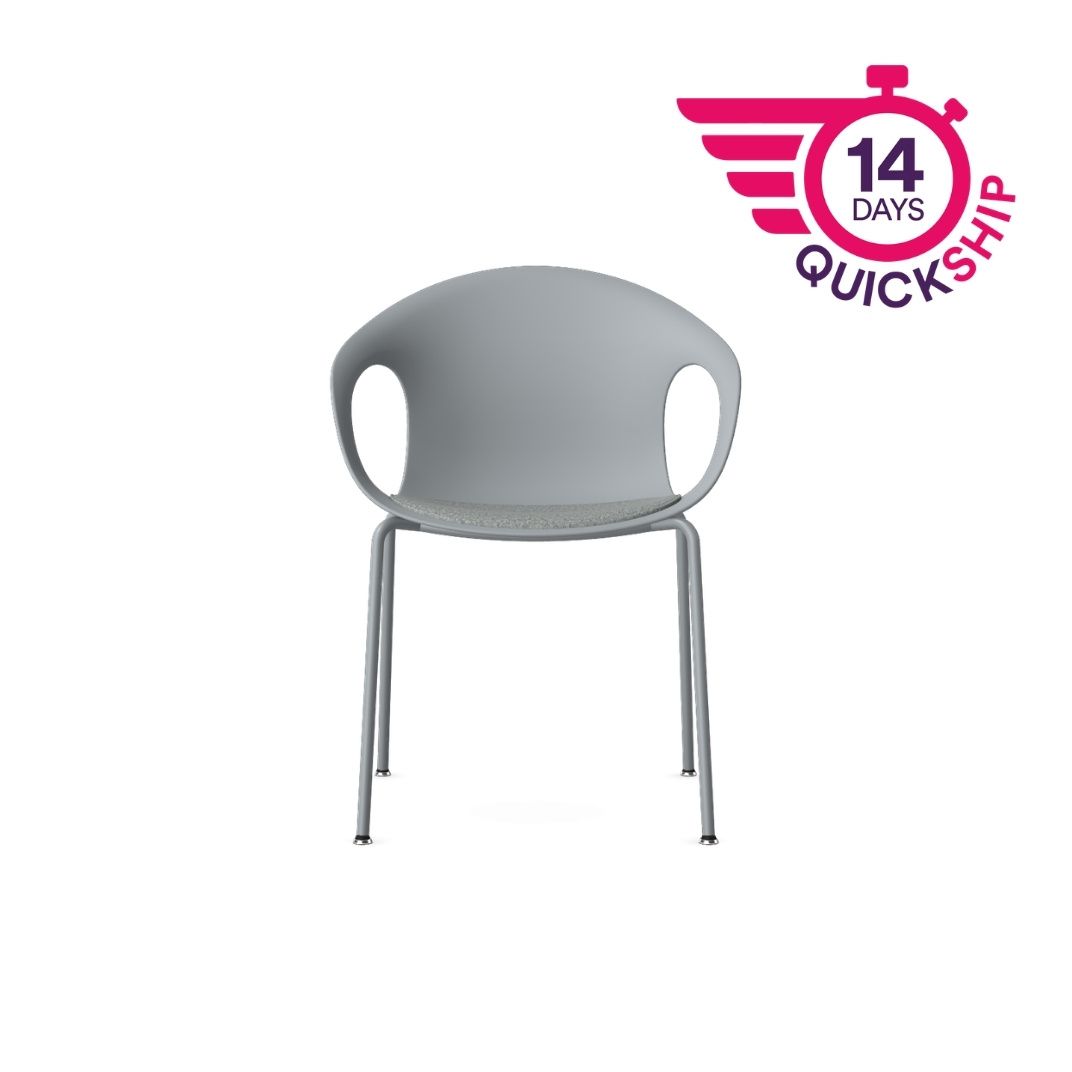 KIN202U1 - Kin Arm Chair, 4 Leg Frame with Upholstered Seat Pad