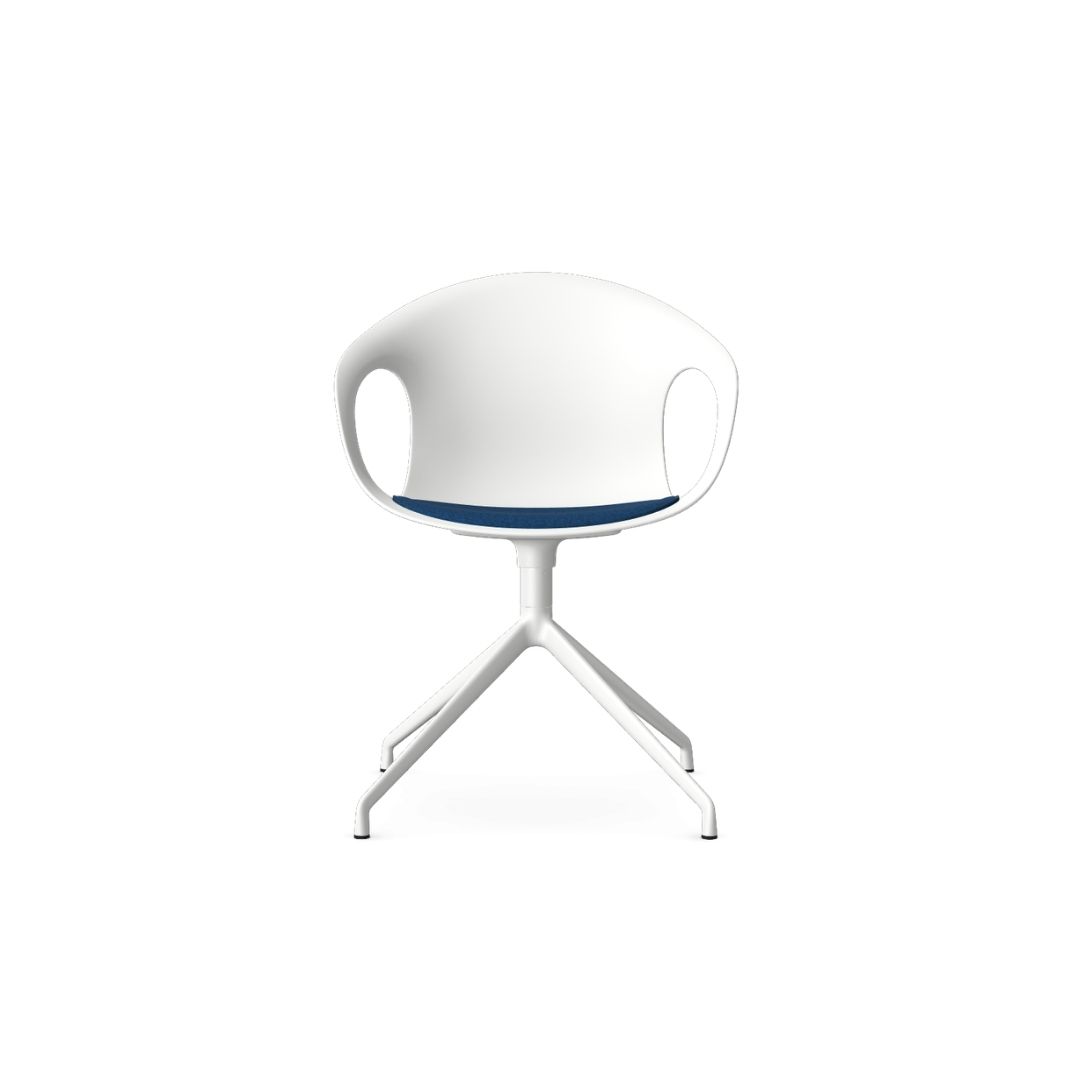 Kin Arm Chair With 4 Star Swivel Base, Upholstered Seat Pad