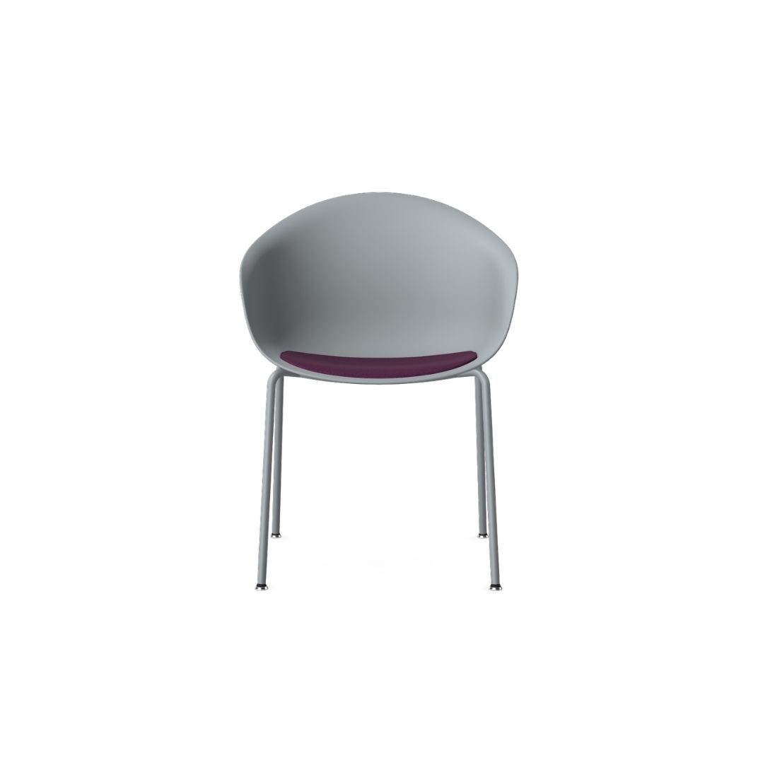 Kin Tub Chair With 4 Leg Frame, Upholstered Seat Pad