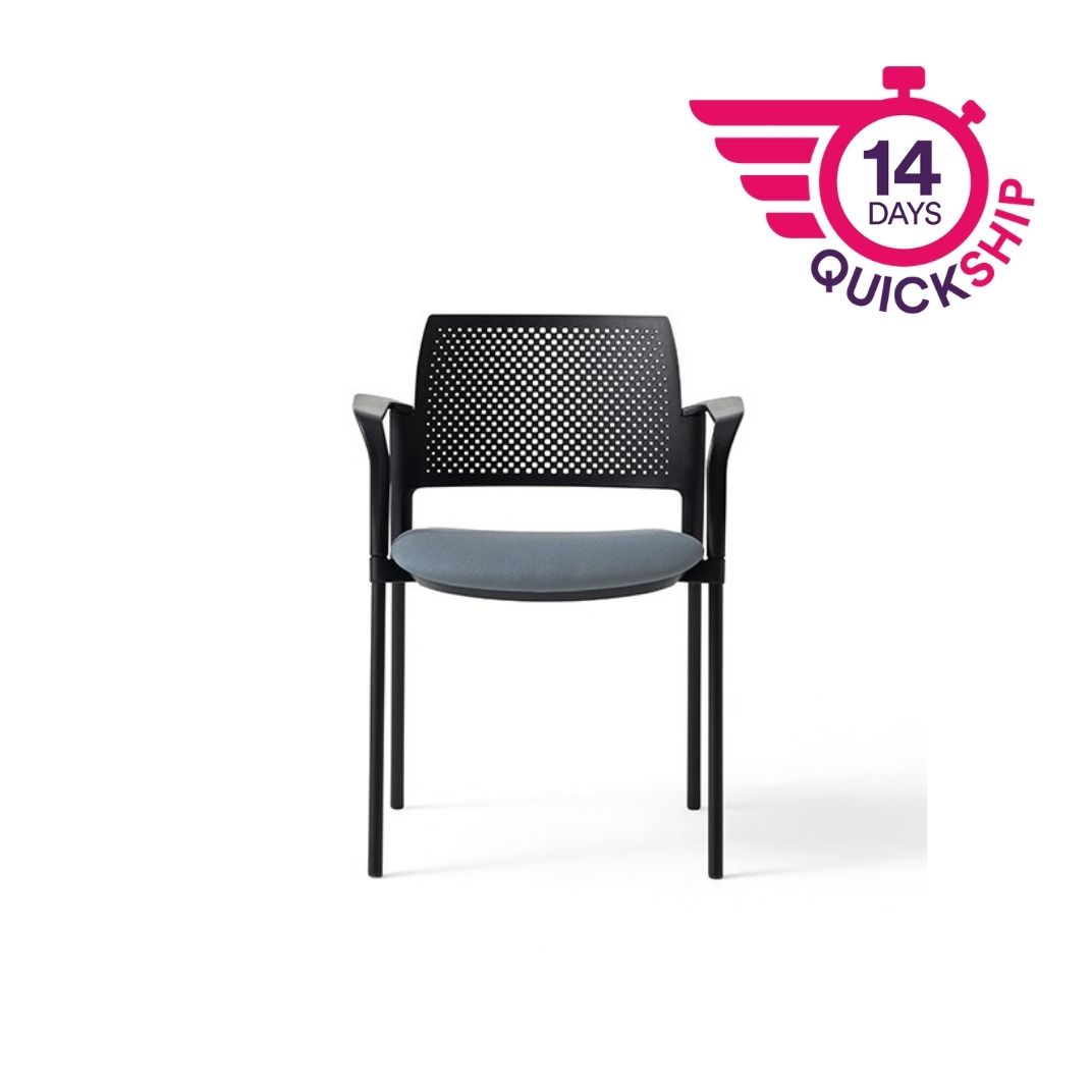 KS2A Kyos With Arms 4 Legs Plastic Back and Upholstered Seat