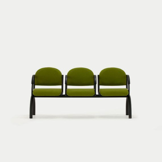 A180-ASSSA Public Space Beam Three Unit Beam Seating With Arms