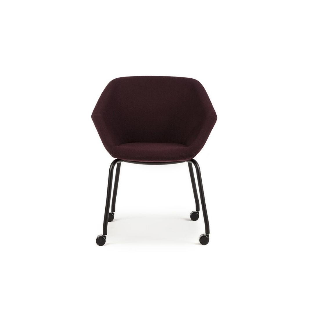 Clara Side Chair on a 4 Leg Frame With Castors
