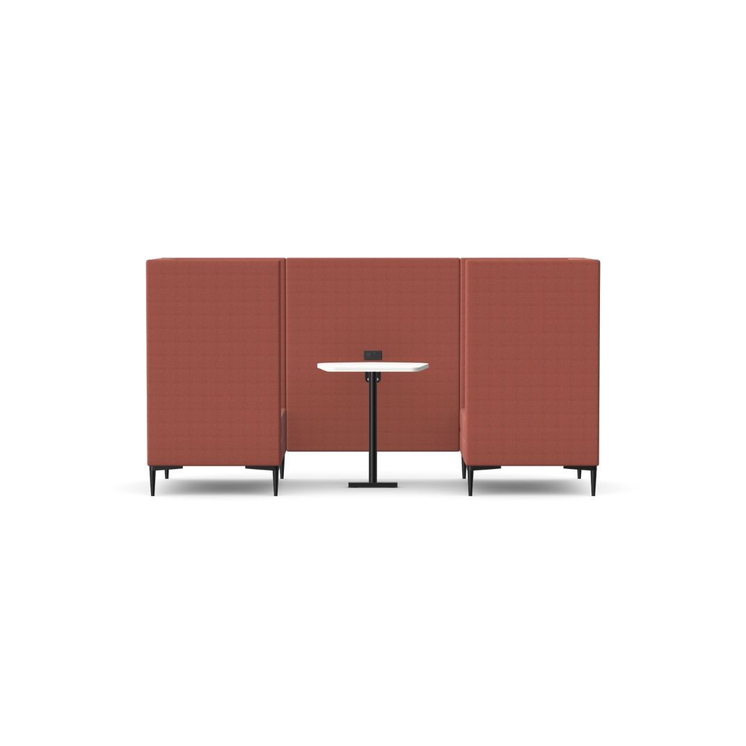 EM1-B Two Seat High Back Booth With Table
