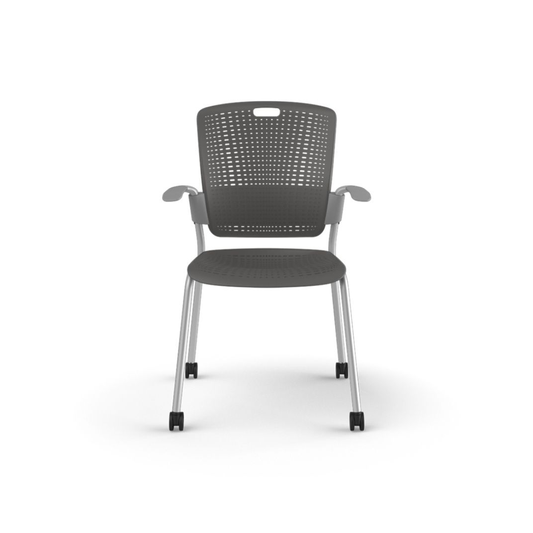C25 Cinto Stacking Chair with Fixed Arms and Castors