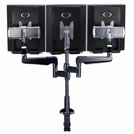CMS2977B - Ascend Multimount Triple Screen with Desk Clamp and Lateral Extension Plates