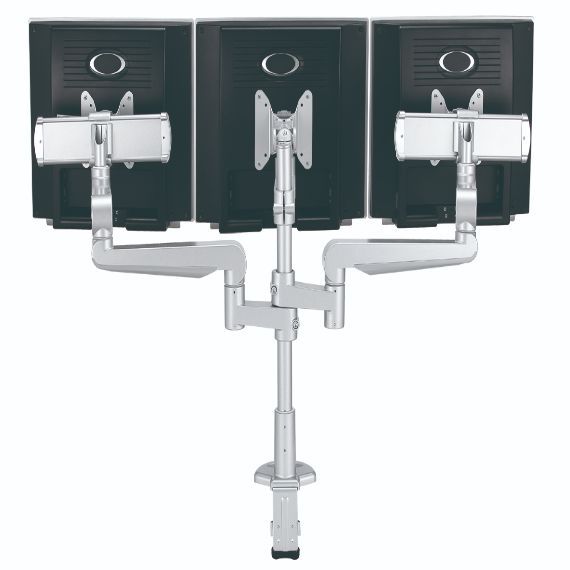 CMS2977S - Ascend Multimount Triple Screen with Desk Clamp and Lateral Extension Plates