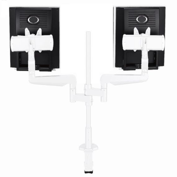 CMS3049W - Ascend Multimount Double Screen with Desk Clamp and Lateral Extension Plates