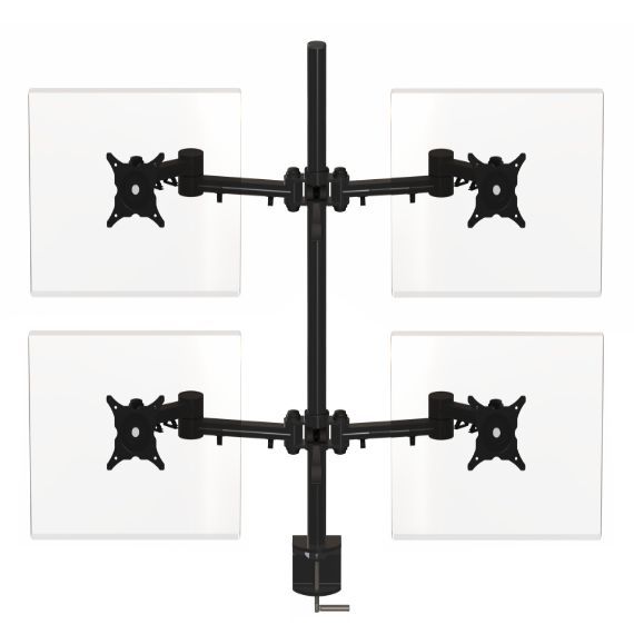 STREAMCOMB11B - Stream Plus Quad Screen Monitor Arm With Clamp Fixing