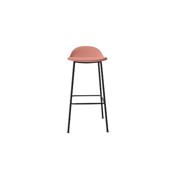 KIN502U3 Low Back Stool With 4 Leg Frame, Upholstered Shell