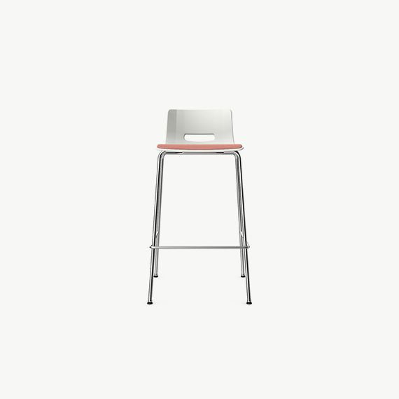 CS6BS Casper High Stool With Upholstered Seat Pan and 4 Leg Frame