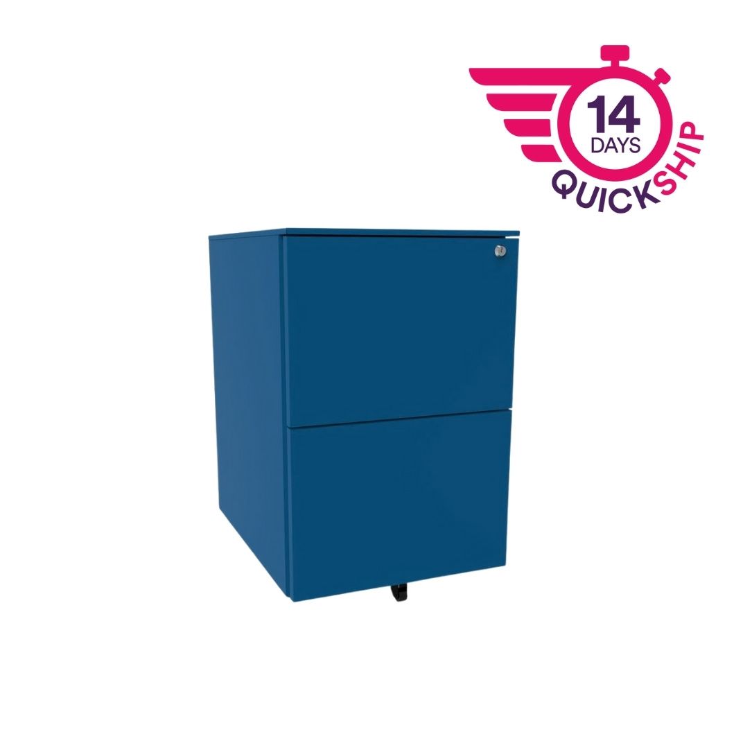 PDUD52SD57 - 2 drawer low standard mobile pedestal with 1 filing and 1 personal drawers