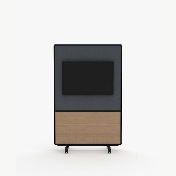 AW2012MFM Adapt Wall Media with Fabric Upper Panels and MFC Lower Panels