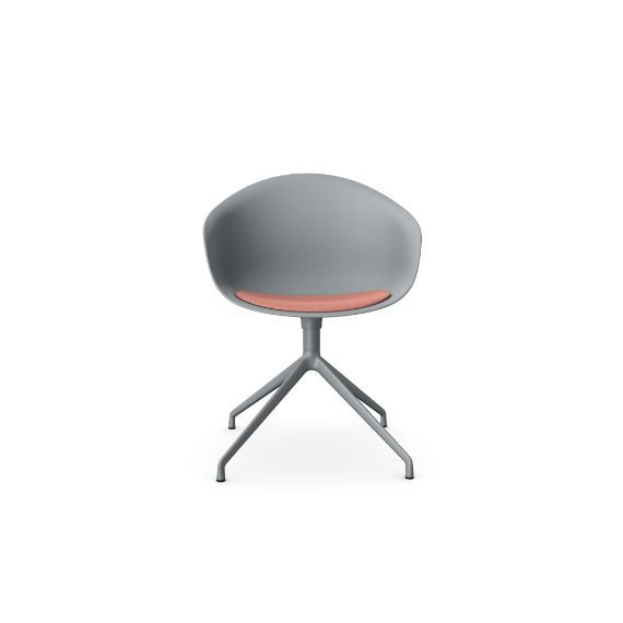 Kin Tub Chair With 4 Star Swivel Base, Upholstered Seat Pad