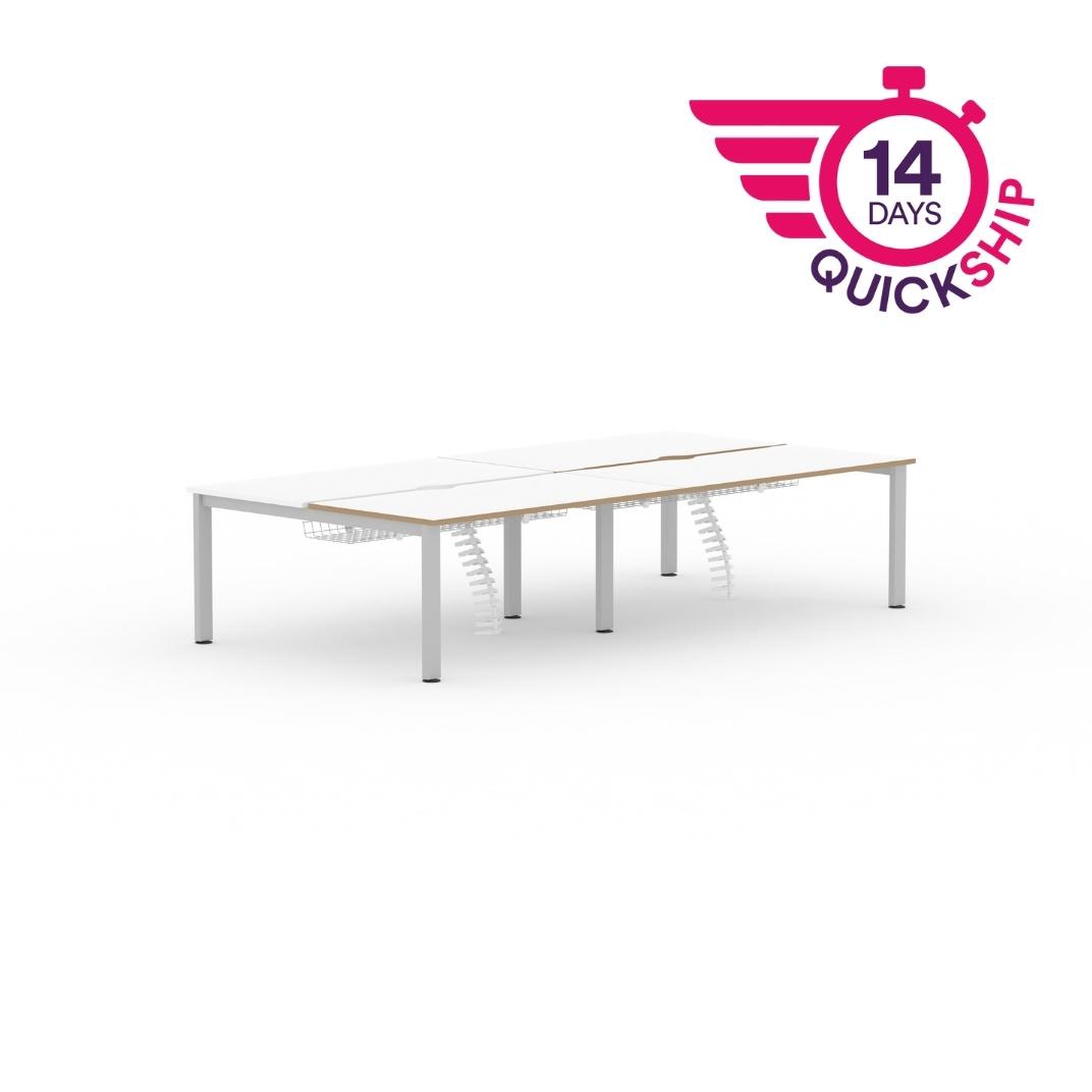 FBCD - Bank of 4 Freeway Back to Back Desks - Various Sizes Available